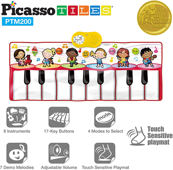 PicassoTiles PTM200 Portable Large Piano Keyboard