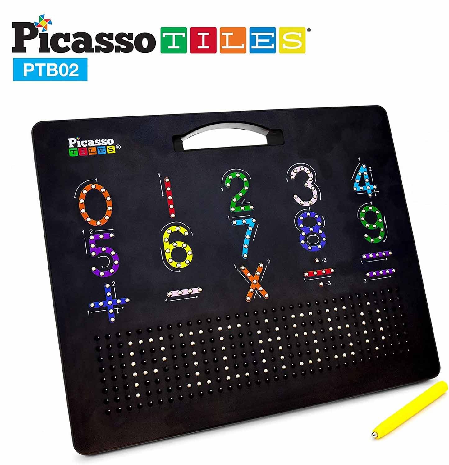 PicassoTiles 2-in-1 Double Sided Magnetic Drawing Board ABC + Number
