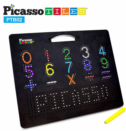 PicassoTiles 2-in-1 Double Sided Magnetic Drawing Board ABC + Number