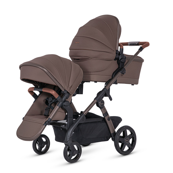 Wave 3 Silver Cross double stroller and bassinet 