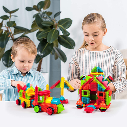 PicassoTiles PTB240 240pcs Bristle Shape 3D STEM Building Blocks
