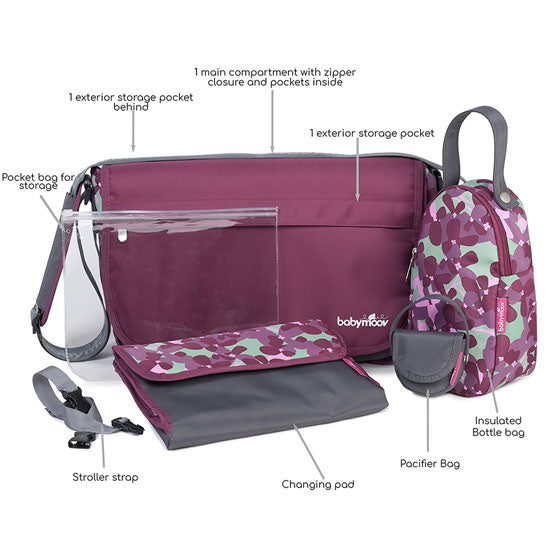 babymoov Messenger Changing Bag - Hibiscus-2