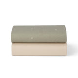 Bassinet 2 Pack Fitted Sheets - Sage Cross