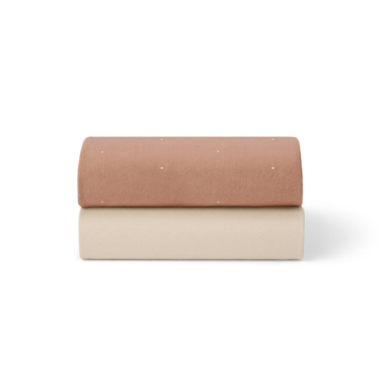 Snuz 2 Pack Fitted Sheets Bassinet -  Blush/Dot