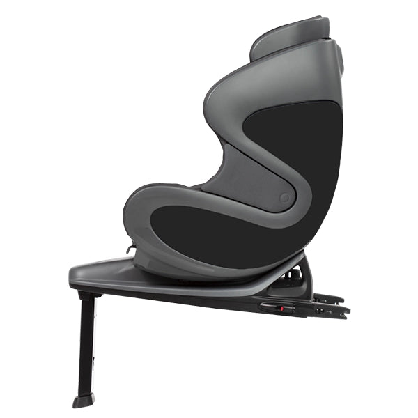 Babyark Classic Convertible Car Seat in Charcoal Grey and Glacier Ice Quarter Turn with Base Forward Facing View