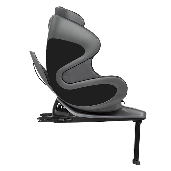 Babyark Classic Convertible Car Seat in Charcoal Grey and Glacier Ice Quarter Turn with Base Forward Facing View other side