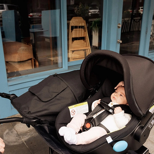 Bumbleride Indie Twin + Clek Liing Travel System Car Seat View