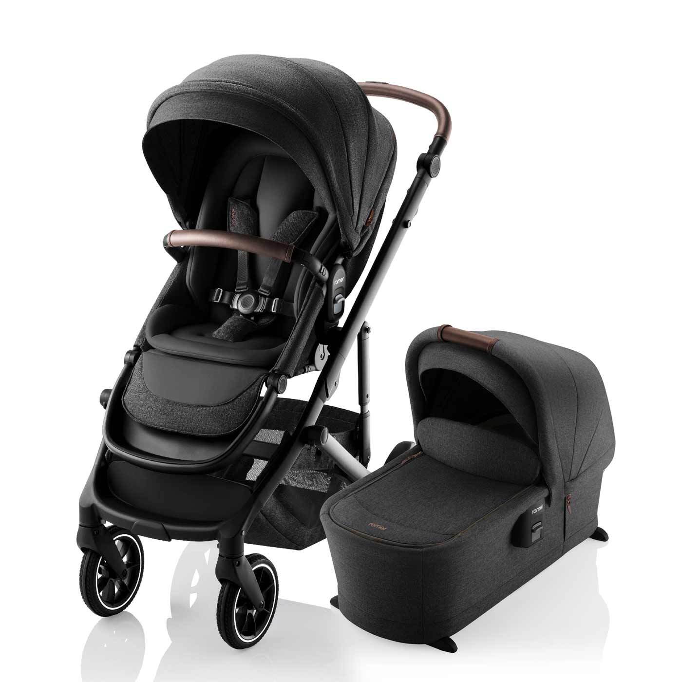 Romer Tura Stroller, Portable Toddler and Baby Stroller + Stroller Bassinet - Peppercorn