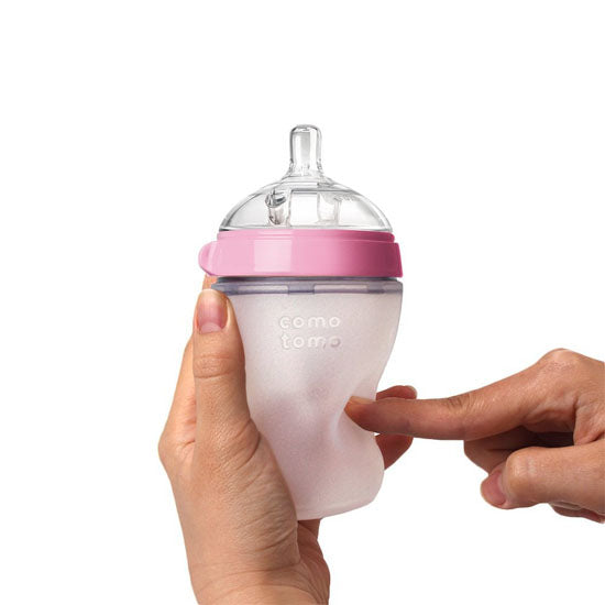 Comotomo Natural Feel Baby Bottle 5 oz - 2 pack - Pink-2