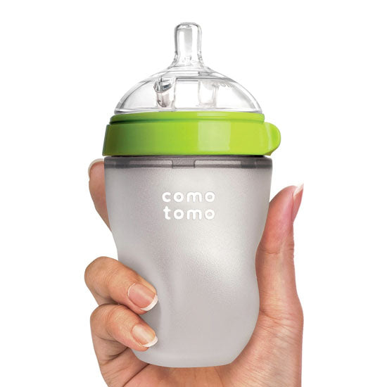 Comotomo Natural Feel Baby Bottle - 8 oz  - Green-4