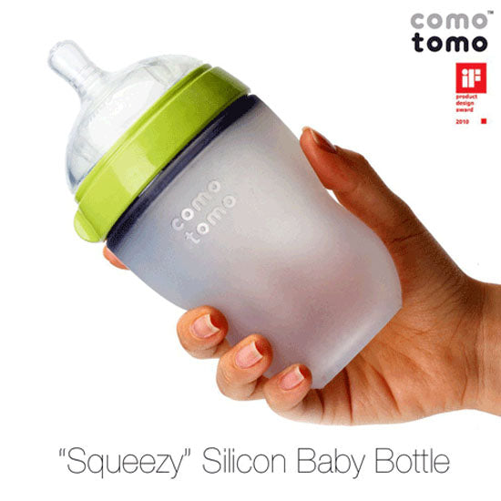 Comotomo Natural Feel Baby Bottle - 8 oz  - Green-6