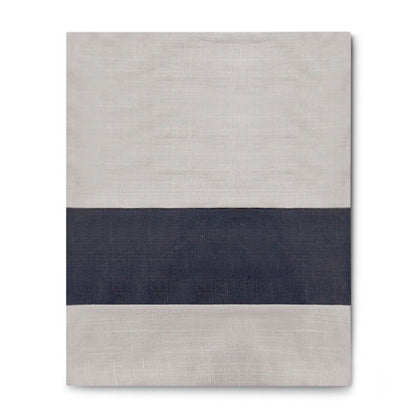 Oilo Band Crib Skirt - Linen and Charcoal-2