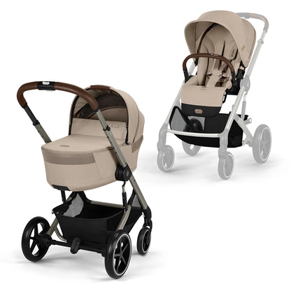 Cybex Balios S Lux Stroller Frame with Carry Cot and Seat Bundle for Newborn Travel System