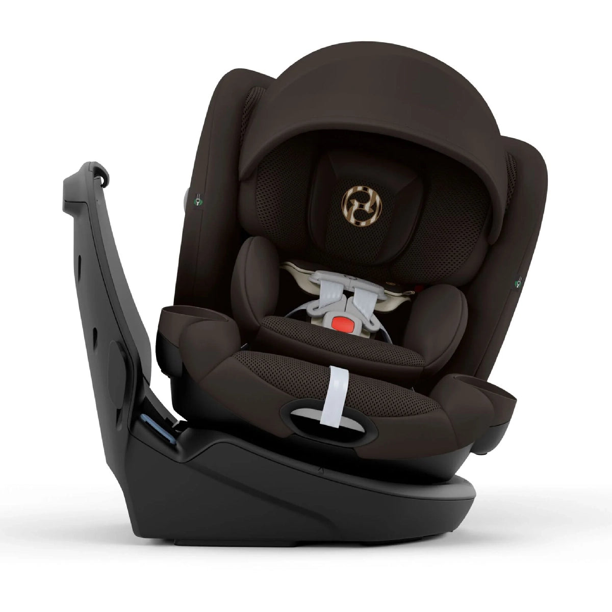 Cybex Callisto G Rotating Convertible Car Seat with Premium Features XXL Sun Canopy, SIP, Anti-rebound Base in Chocolate Brown