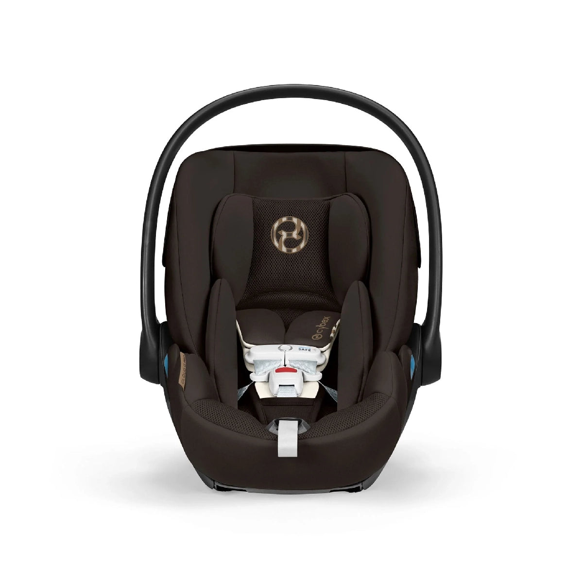 Cybex Premium Cloud G Pro Infant Car Seat in Chocolate Brown Colorway Product Image View of Seat, Harness, Infant Insert