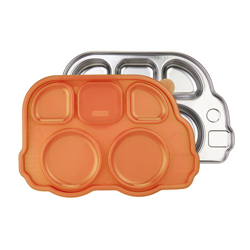 Innobaby Din Din Smart Stainless Bus Platter with Lid - Orange