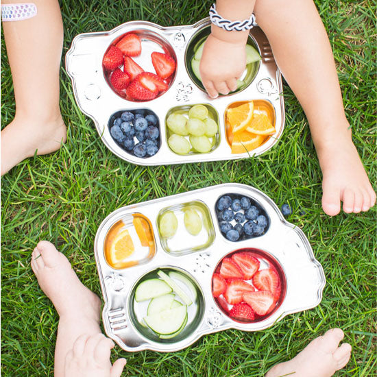 Innobaby Din Din Smart Stainless Bus Platter with Lid - Orange-2