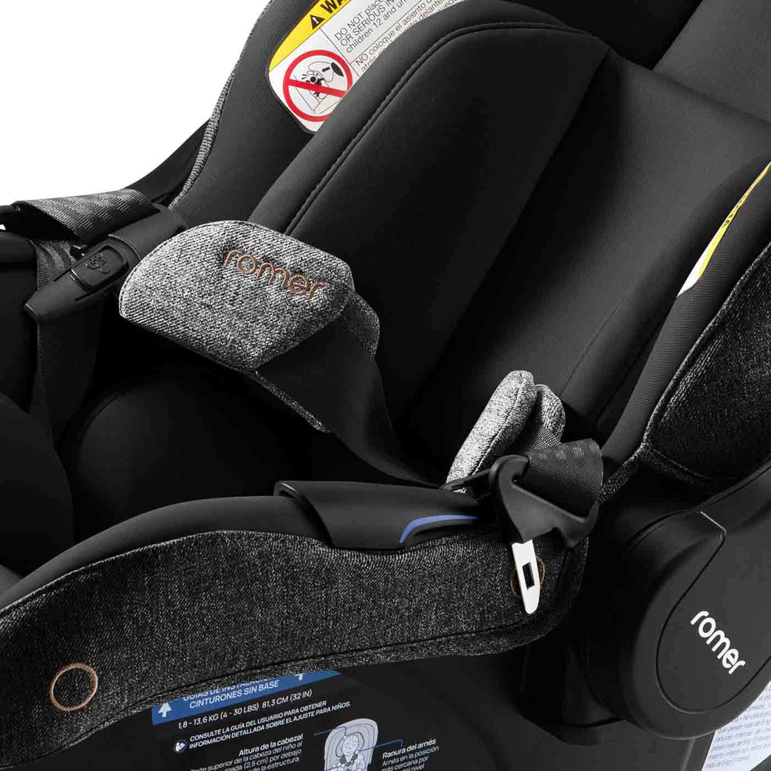 Romer Juni Infant Car Seat with Versa Base, SecureLoc Technology, Luxury Cover - Peppercorn