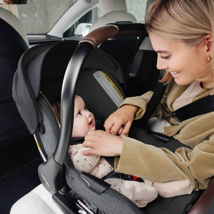 Romer Juni Infant Car Seat with Versa Base, SecureLoc Technology, Luxury Cover - Peppercorn