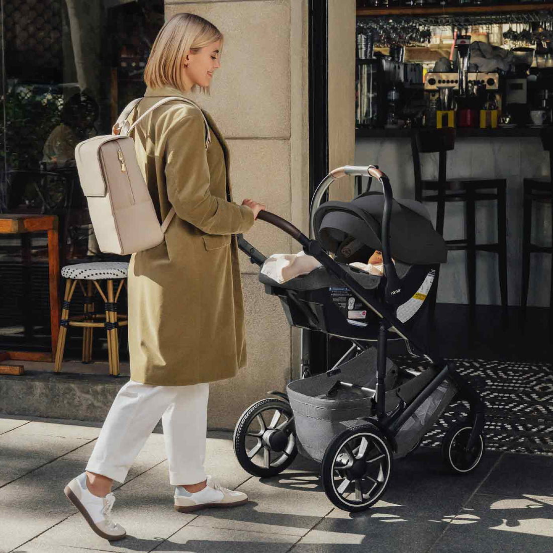 Romer Tura Stroller, Portable Toddler and Baby Stroller + Infant Car Seat - Peppercorn