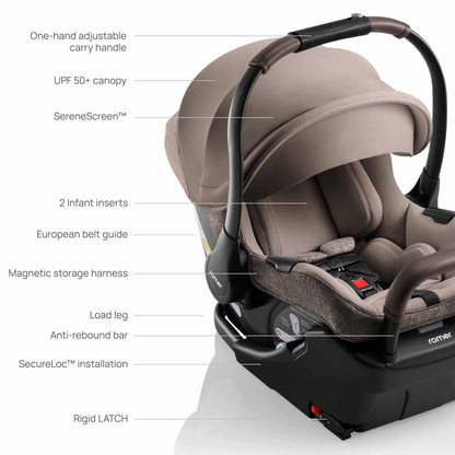 Romer Tura Stroller, Portable Toddler and Baby Stroller + Infant Car Seat - Truffle