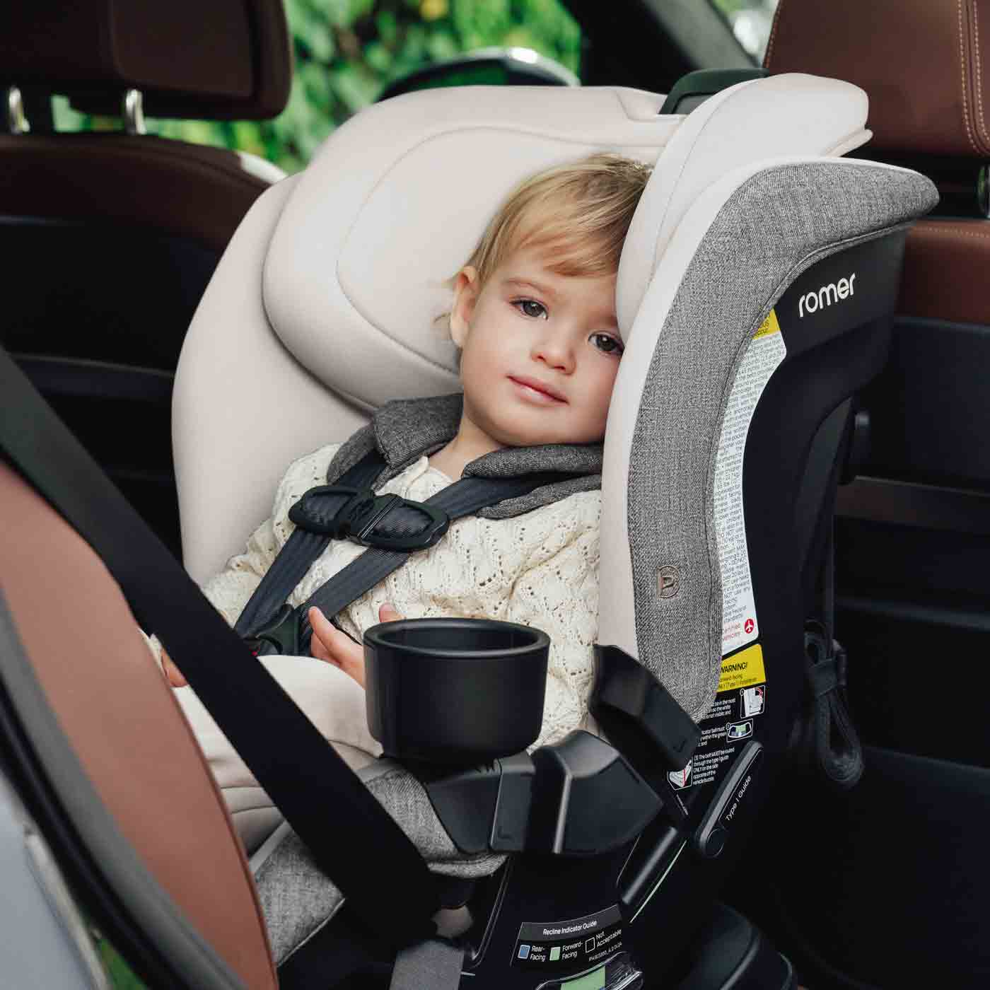 Romer Veni Convertible Car Seat, Two-Stage Car Seat with Slim 17” Design and SecureLoc - Pearl