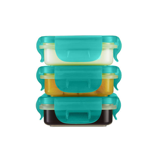 Innobaby Preppin' SMART EZ Lock Square Container 4 oz - 3 Pack-3
