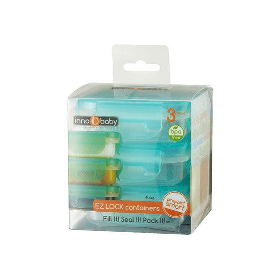 Innobaby Preppin' SMART EZ Lock Square Container 4 oz - 3 Pack-2