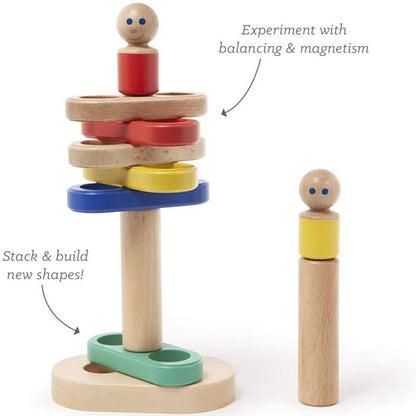 Tegu Magnetic Floating Stacker Building Block Set - Big Top Features
