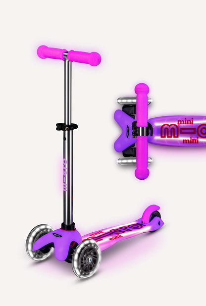 Micro Kickboard Mini Glow Plus LED Scooter - Frosty Pink