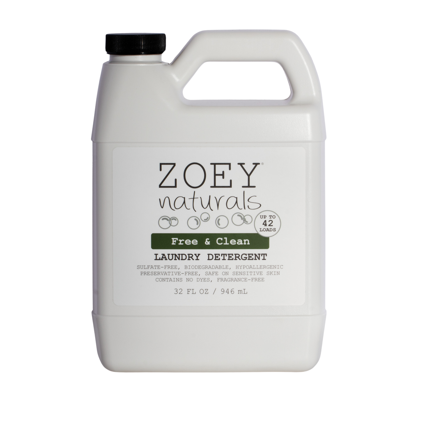 Zoet Naturals Free & Clean Laundry Detergent | Fragrance Free for Sensitive Skin, Plant Based