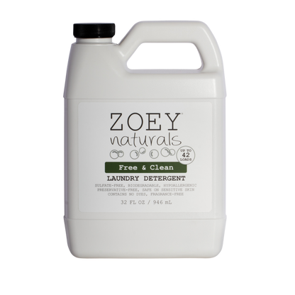 Zoet Naturals Free & Clean Laundry Detergent | Fragrance Free for Sensitive Skin, Plant Based