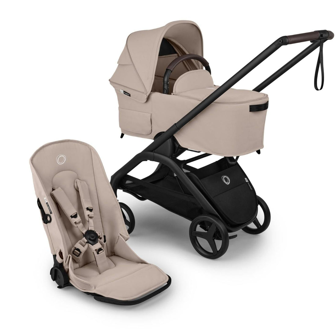 Bugaboo Dragonfly Plus Seat Bassinet Stroller, Black/Misty White