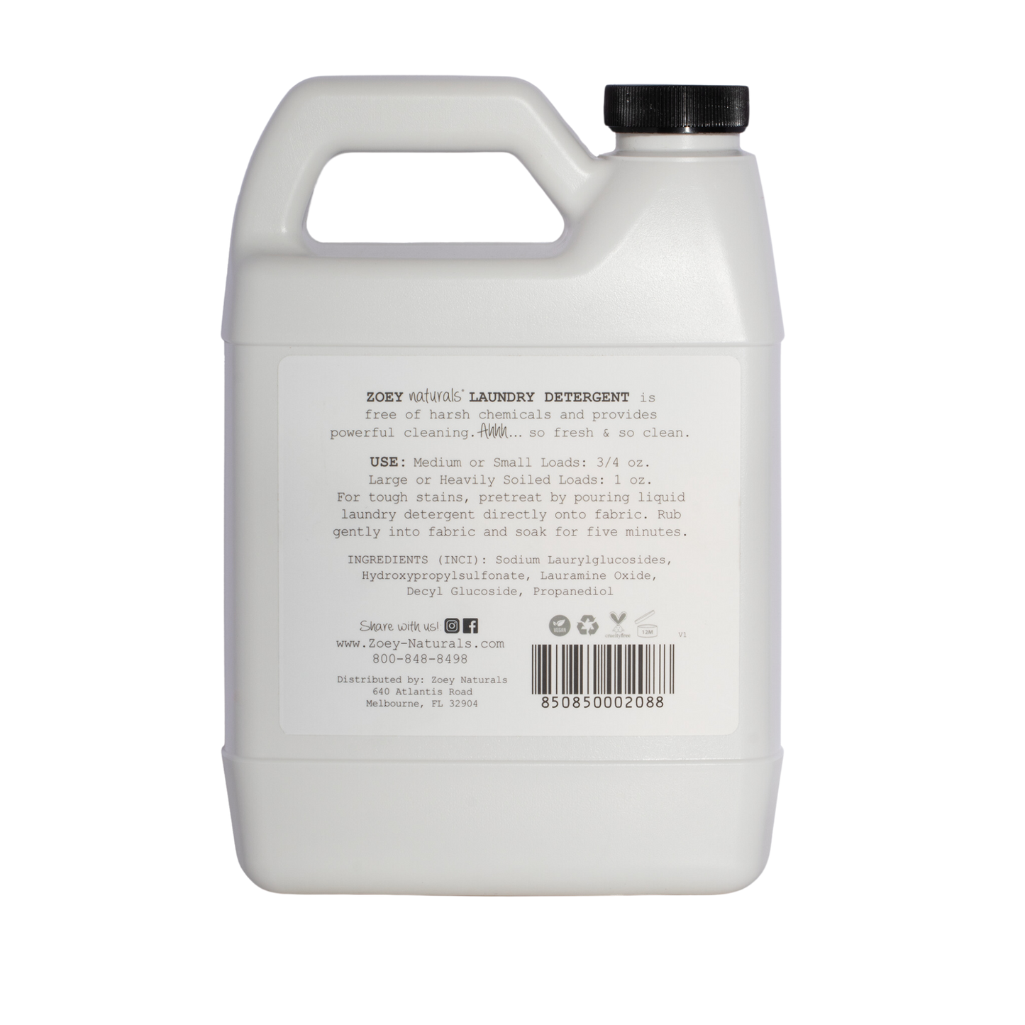 Zoet Naturals Free & Clean Laundry Detergent | Fragrance Free for Sensitive Skin, Plant Based
