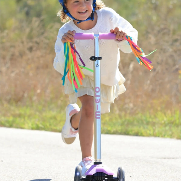 Micro Kickboard Maxi Glow Plus LED Scooter in Luminous Purple Lifestyle
