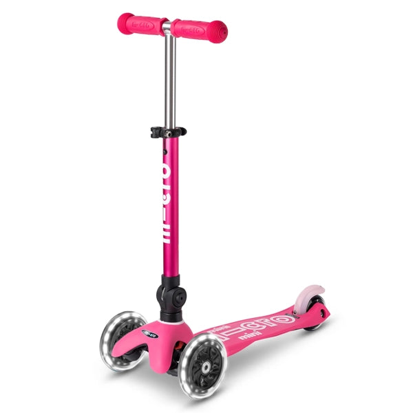 Micro Kickboard Mini LED Foldable Scooter Pink
