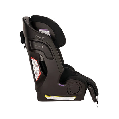 Nuna LUMN Harness Booster Car Seat in Caviar Profile View