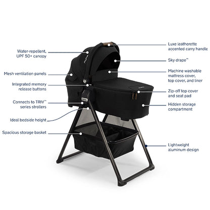 Nuna LYTL Bassinet with Stand for Triv Stroller Featured Specs
