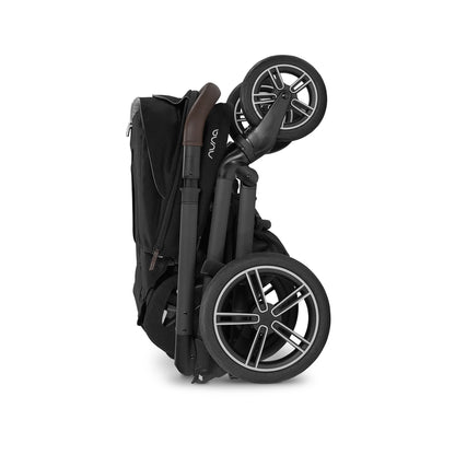 
Nuna mixx stroller folded and stood upright now available at kidsland