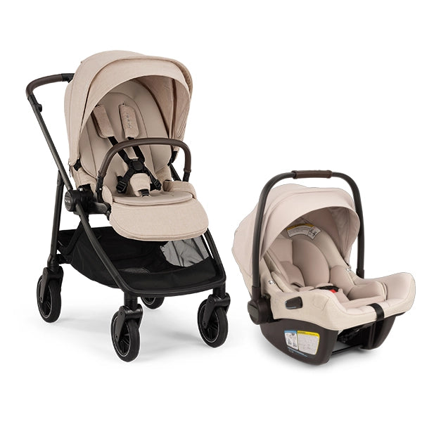 Nuna Swiv in Biscotti with PIPA Aire Infant Car Seat in Biscotti