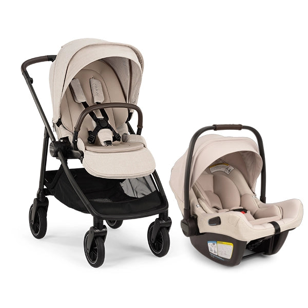 Nuna Swiv in Chai with PIPA Aire Infant Car Seat in Biscotti