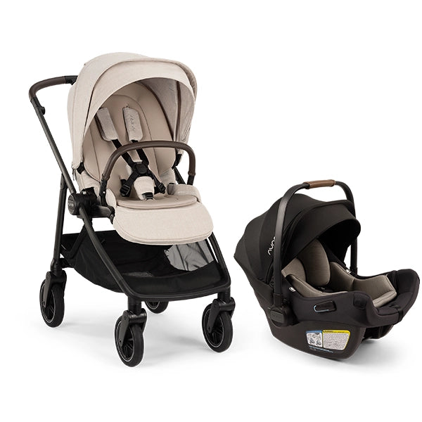 Nuna Swiv in Chai with PIPA Aire Infant Car Seat in Caviar