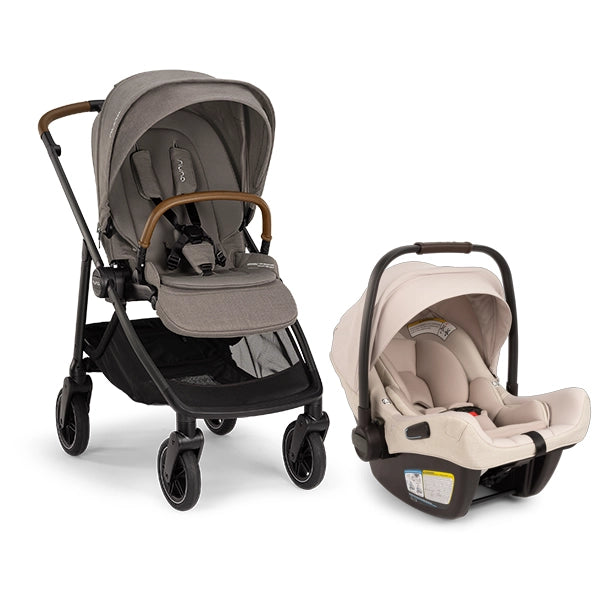 Nuna Swiv in Granite with PIPA Aire Infant Car Seat in Biscotti