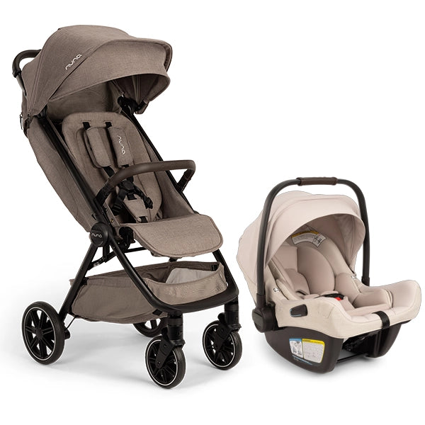 Nuna TRVL Lx in Cedar with PIPA Aire in Biscotti Travel System