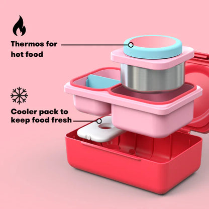 OmieBox bento style lunch box and thermos 