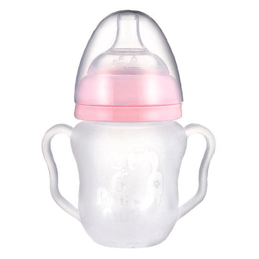 Putti Atti Silicone Baby Bottle with Handle - 5.5oz - Pink-2