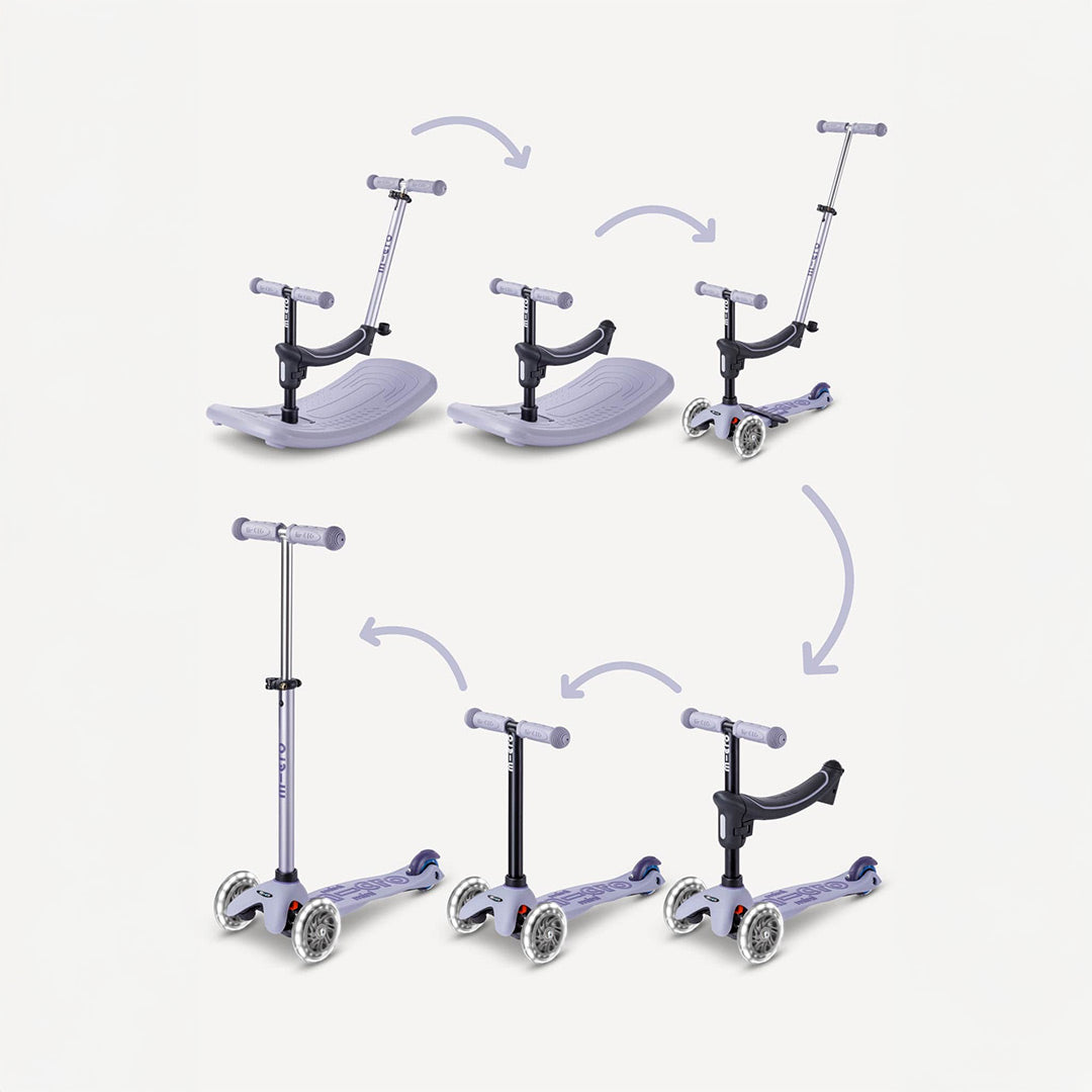 Micro Kickboard Mini Rock & Go LED - Lavender Mist