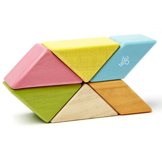 Tegu 6 Piece Pocket Pouch Prism Magnetic Wooden Block Set - Tints_thumb5