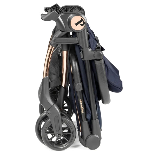 Peg Perego Volo Travel Stroller in Blue Shine Folded