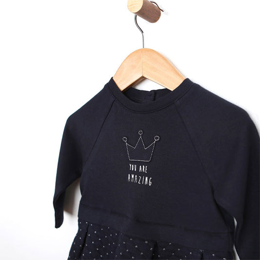 Robeez Quilted Dress and Diaper Cover - Navy-2